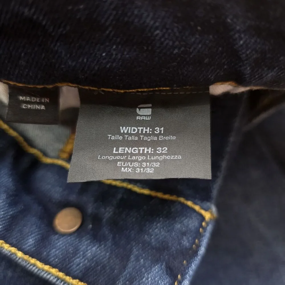 G-STAR Raw Men's 3301 Straight Denim Jeans Med Wash 31x32 (33x31.5) Button Fly